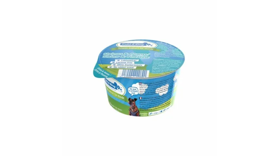 Hundeeis Shrimps Ananas